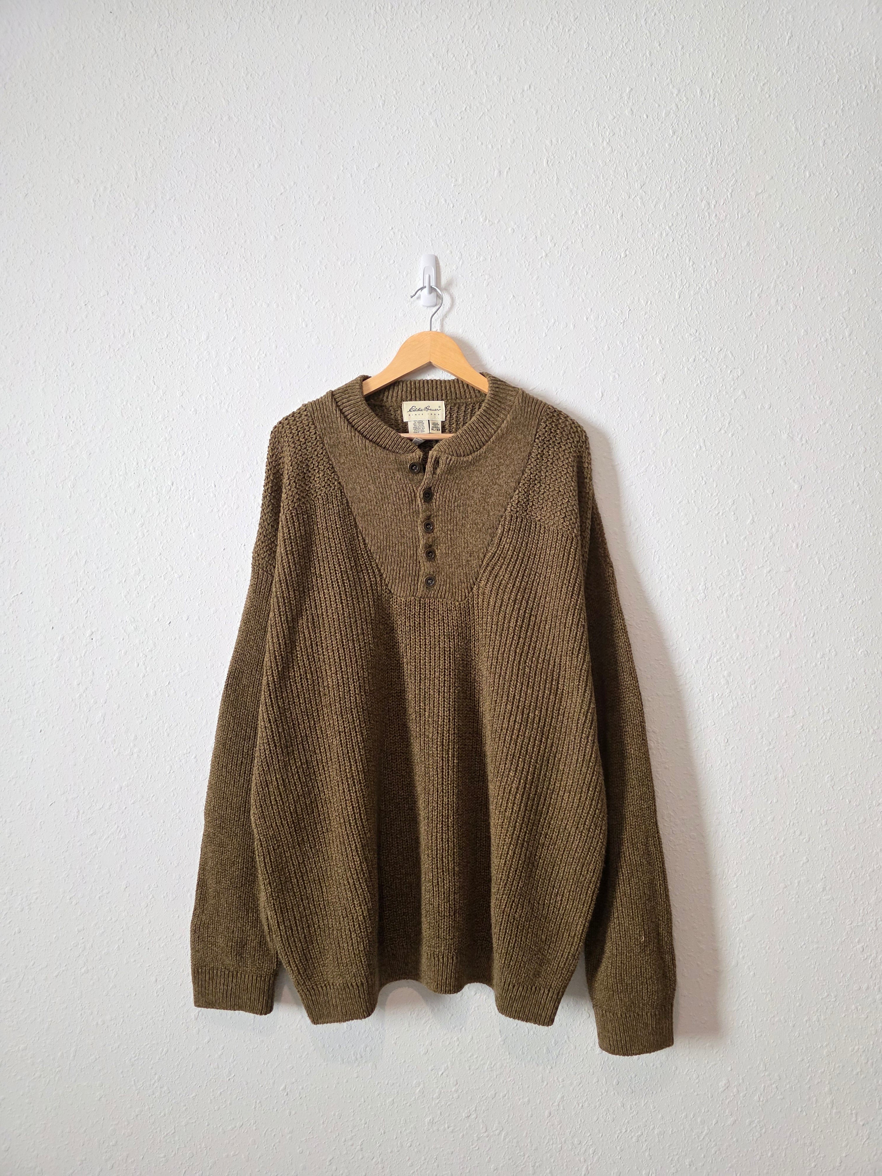 Vintage Eddie Bauer Olive Henley (XL)