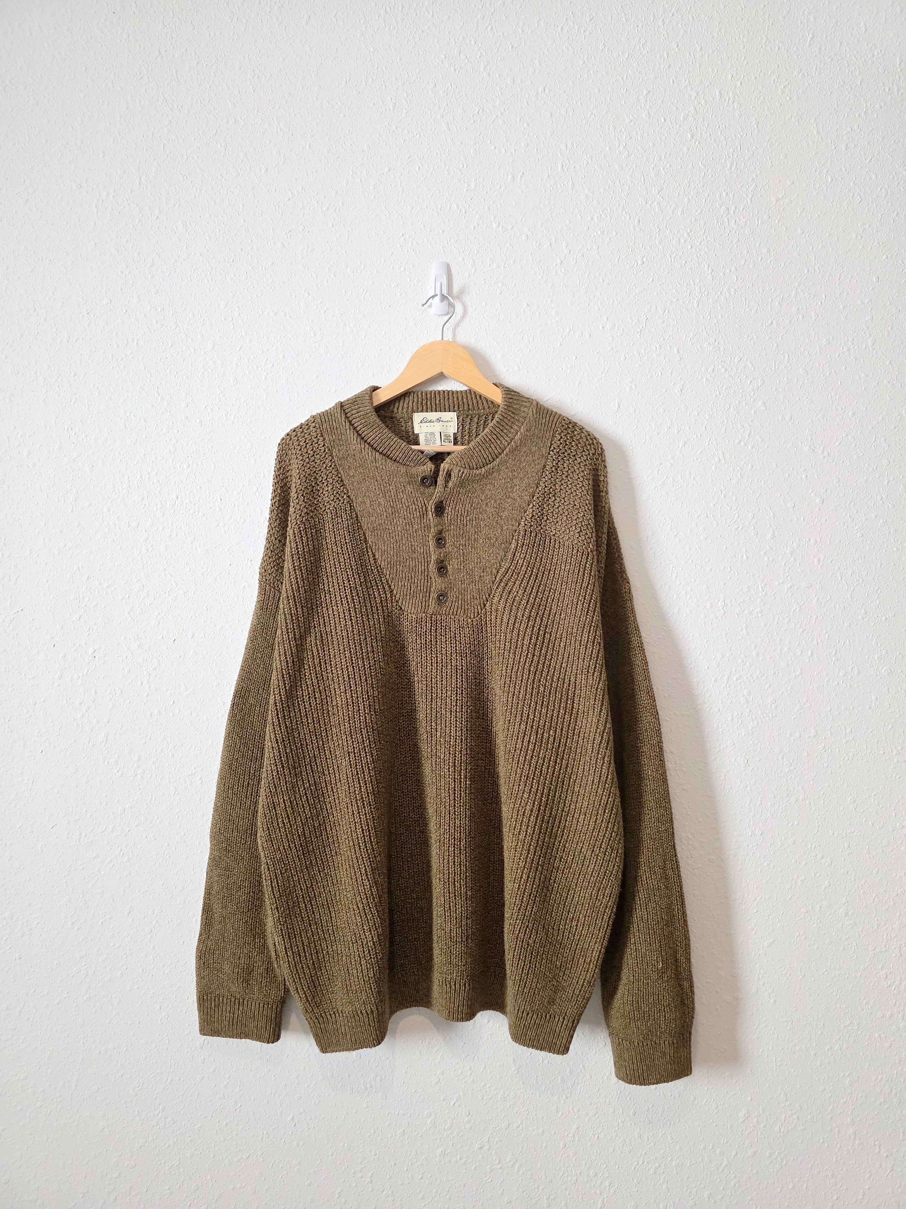 Vintage Eddie Bauer Olive Henley (XL)