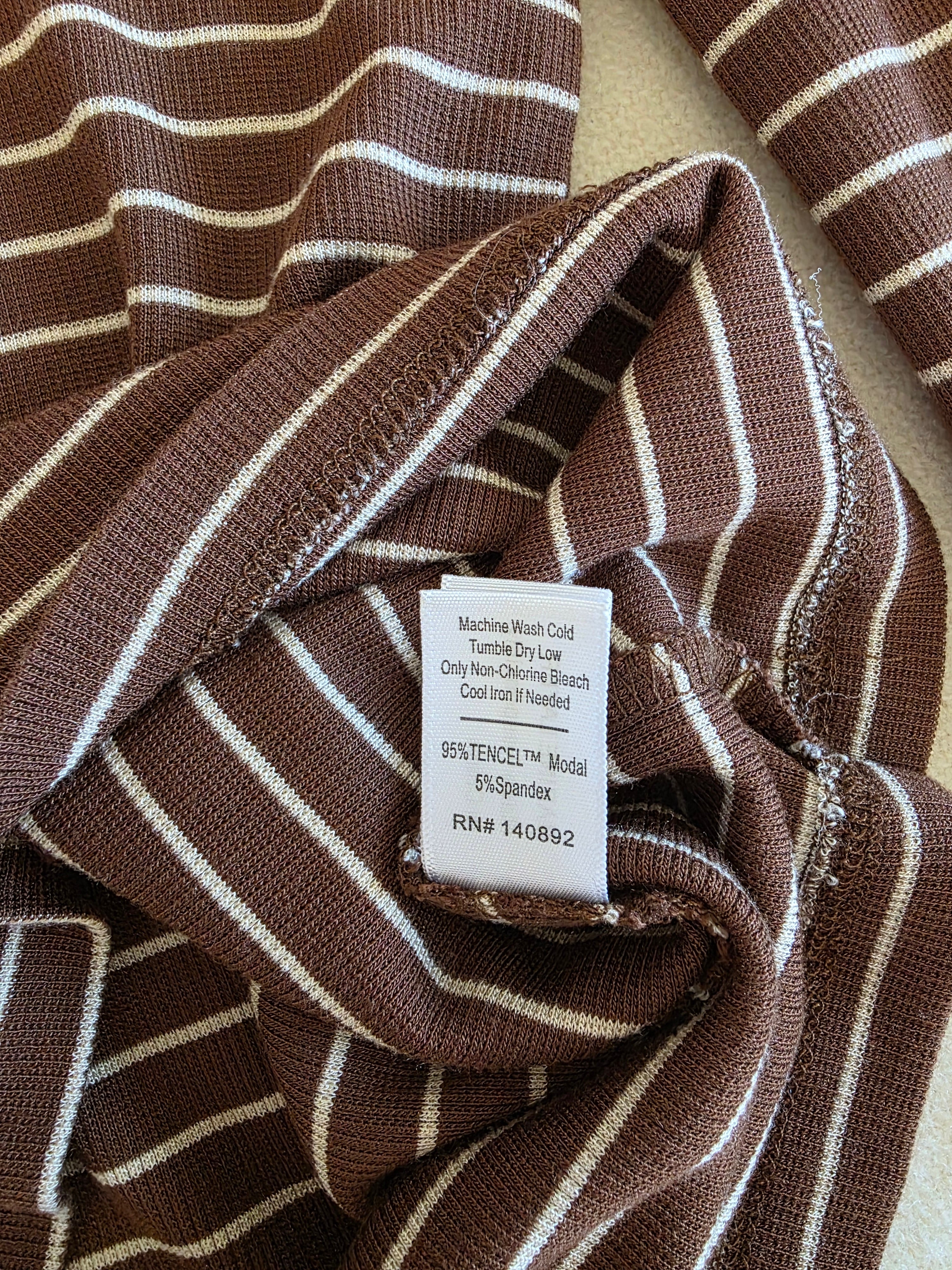 Marine Layer Brown Striped Tee (M)