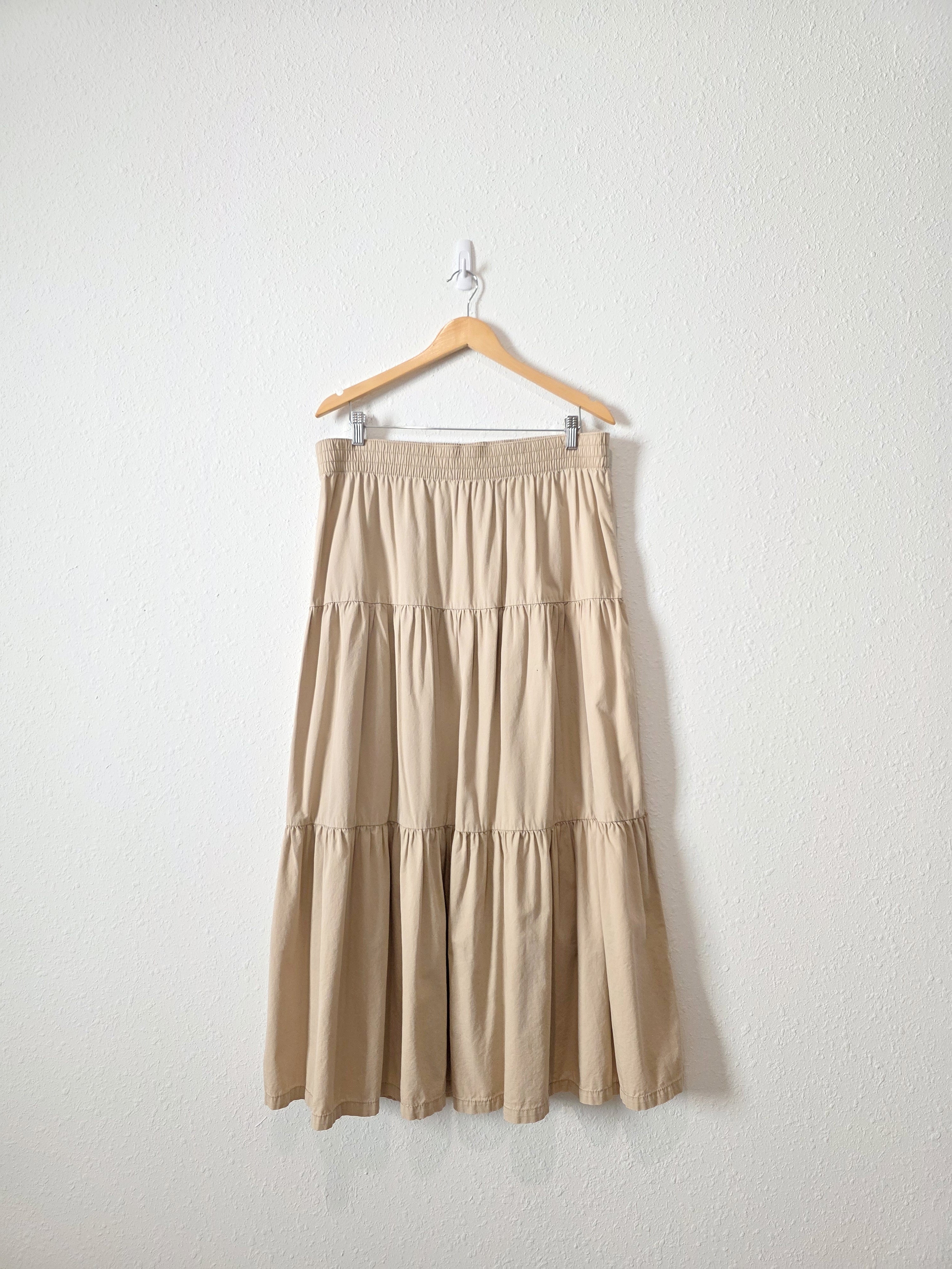 Cotton Tiered Maxi Skirt (L)