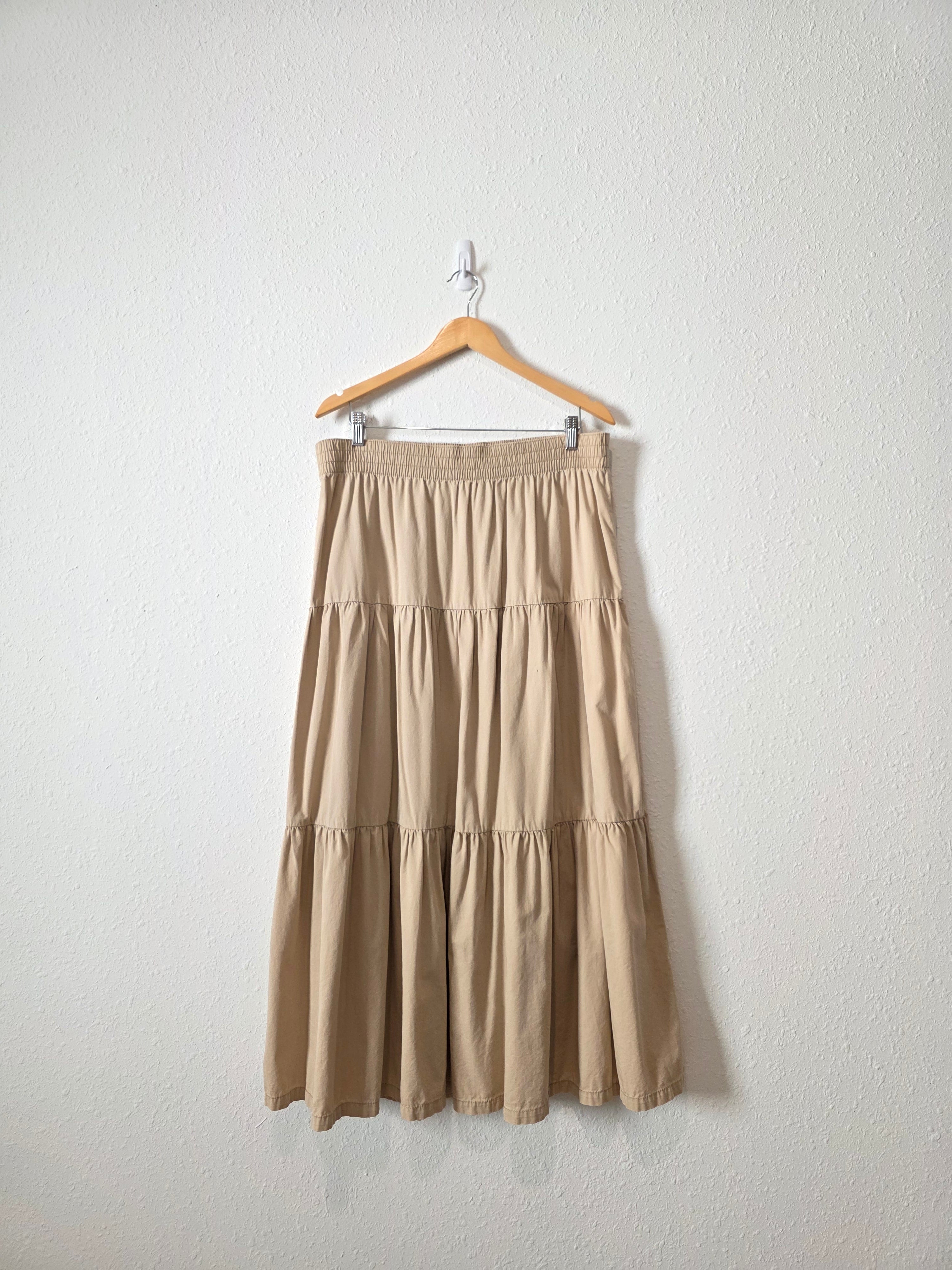 Cotton Tiered Maxi Skirt (L)