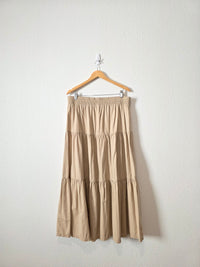 Cotton Tiered Maxi Skirt (L)