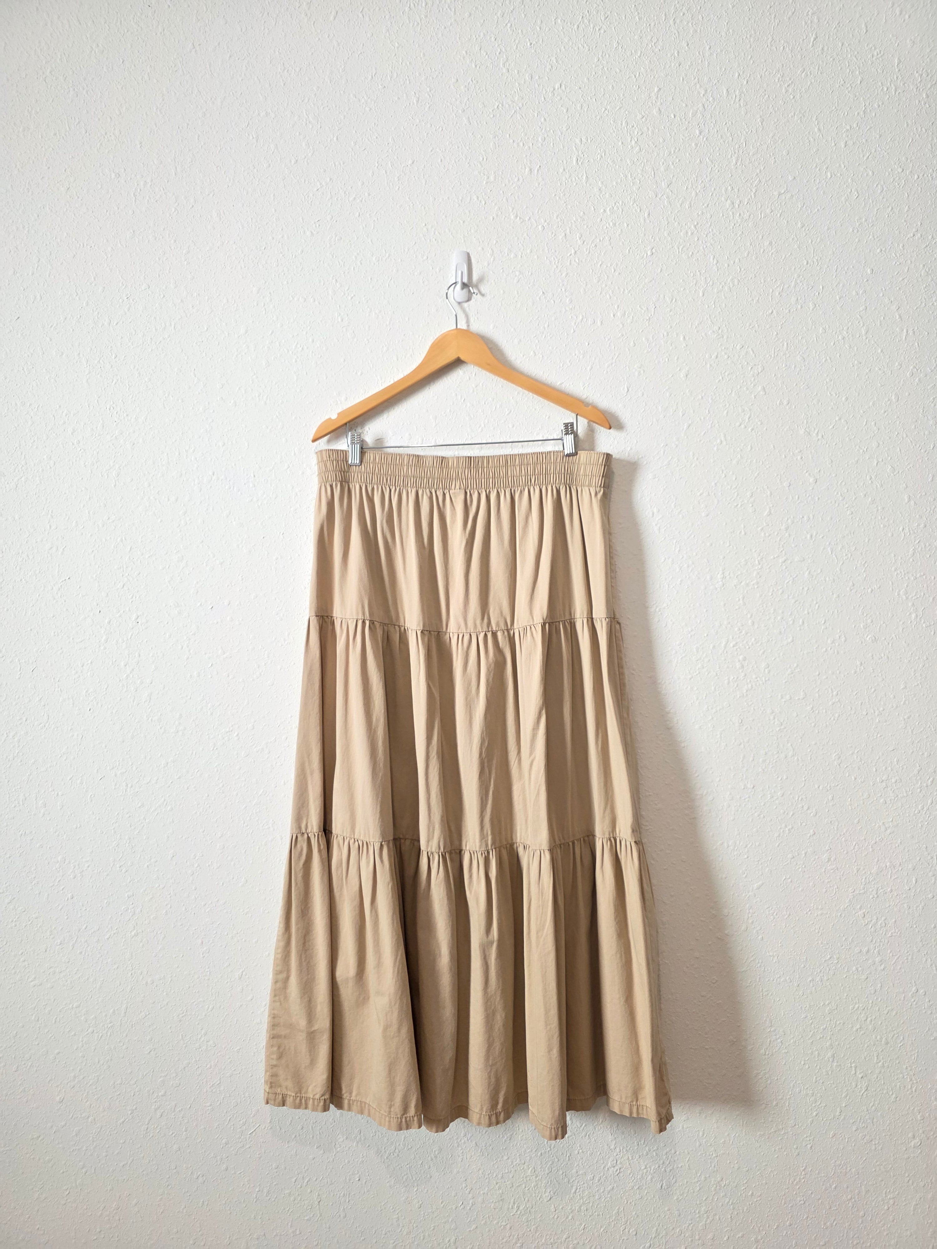 Cotton Tiered Maxi Skirt (L)