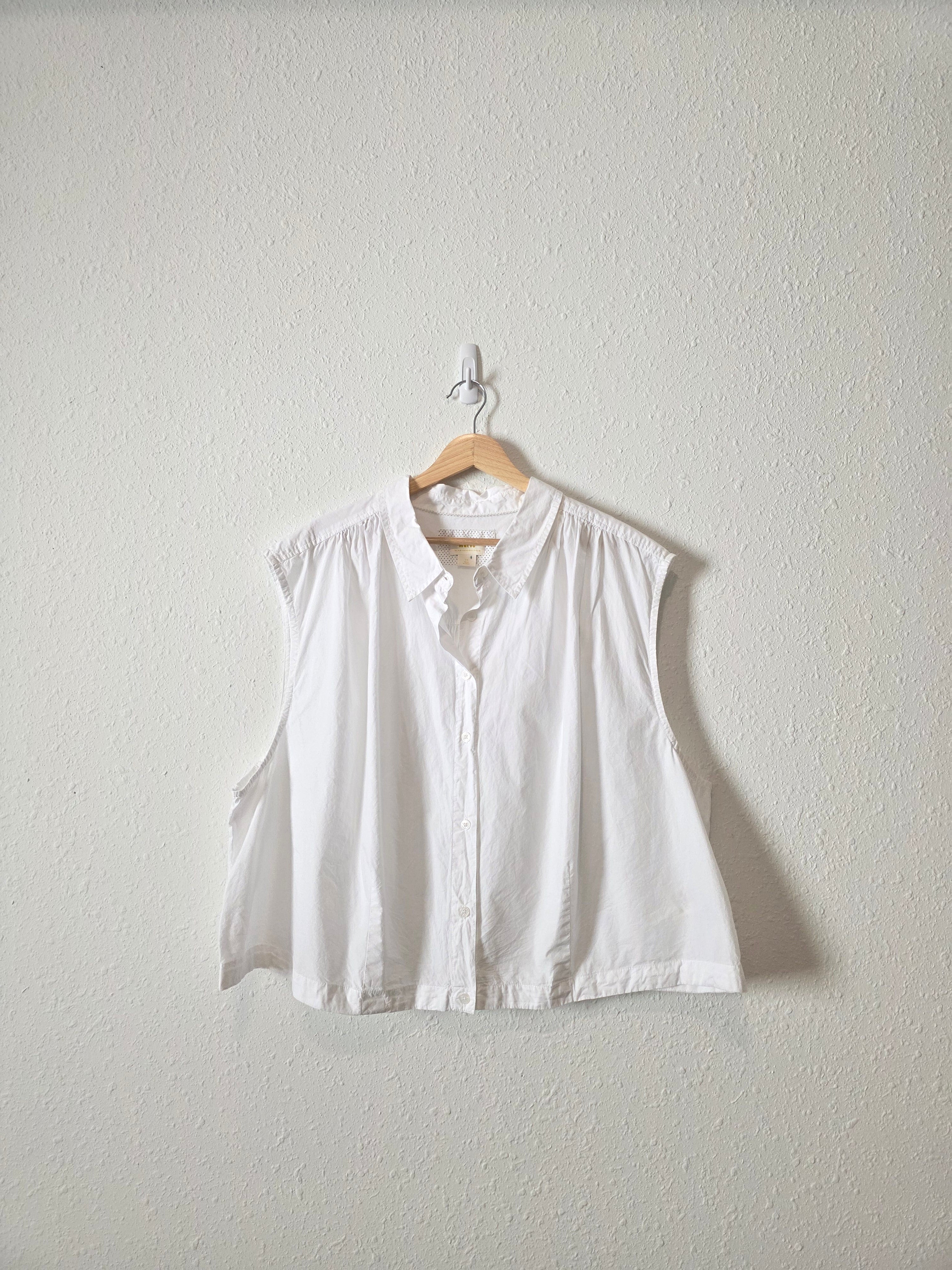 Anthropologie White Button Up Tank (3X)