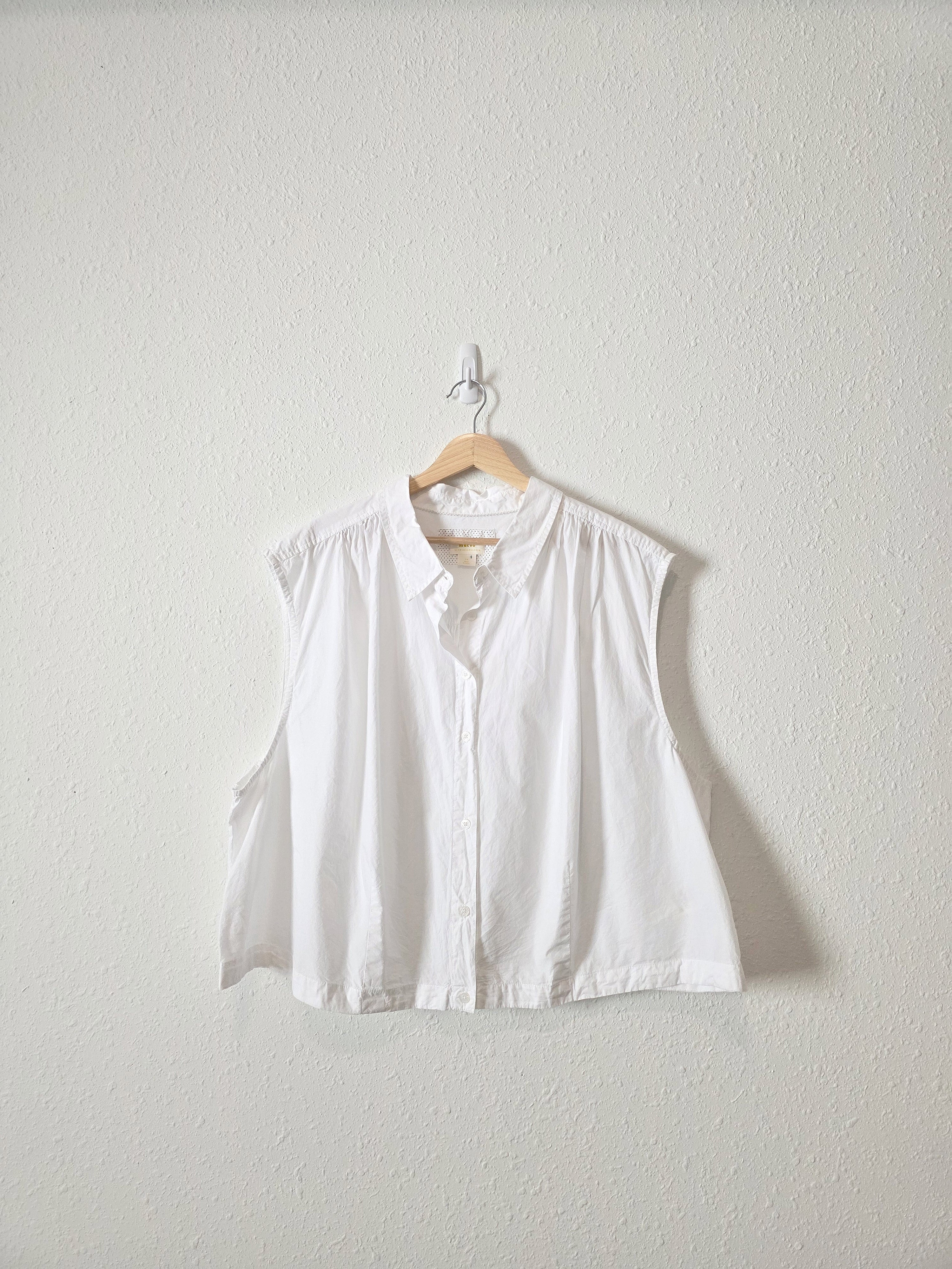 Anthropologie White Button Up Tank (3X)