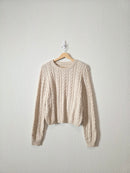 NEW Cable Knit Crewneck Sweater (L)