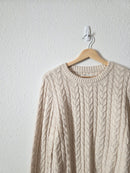 NEW Cable Knit Crewneck Sweater (L)