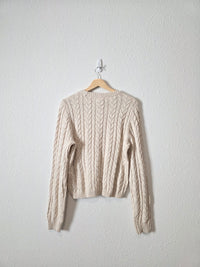 NEW Cable Knit Crewneck Sweater (L)