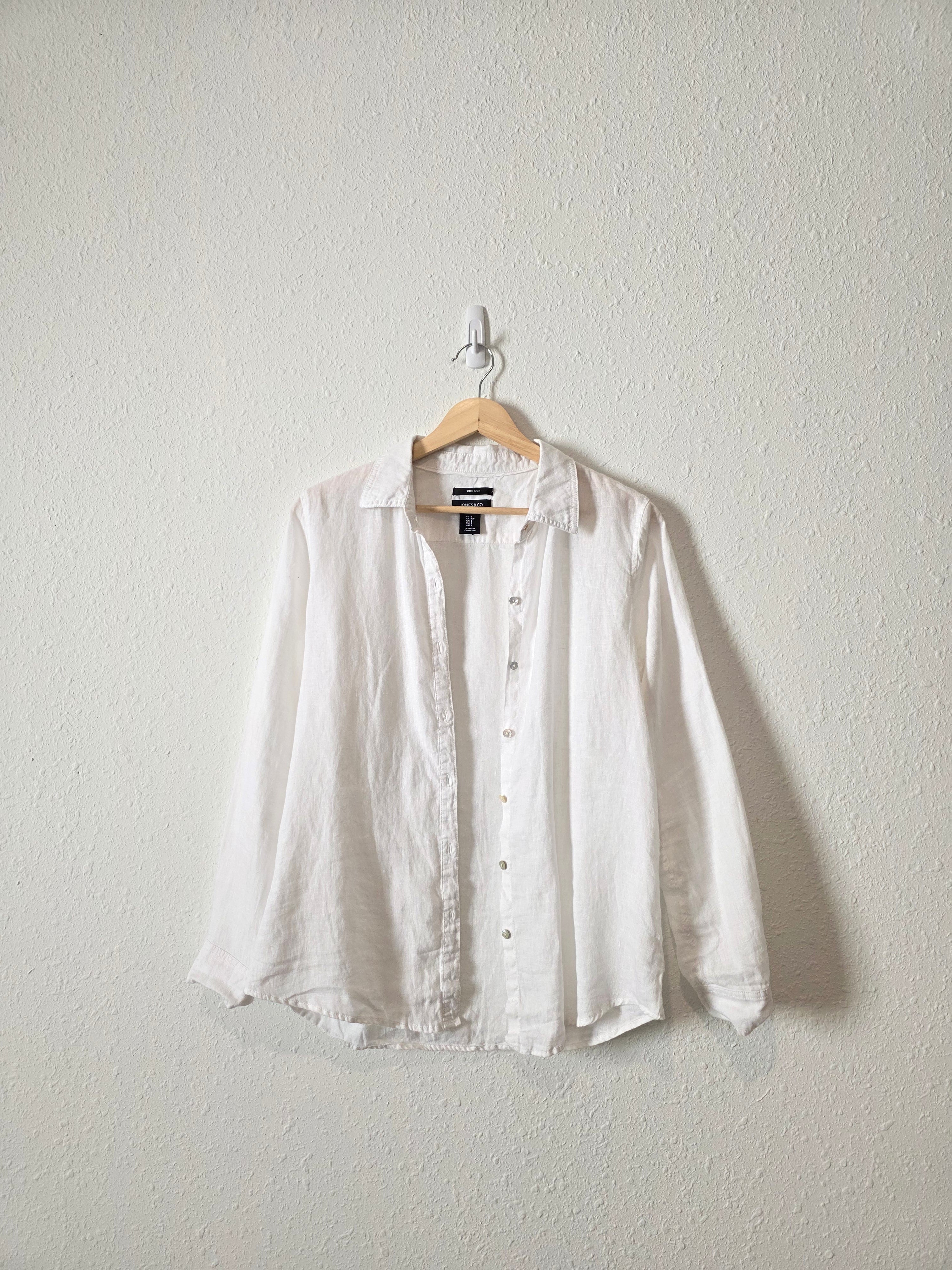 White Linen Button Up (S)