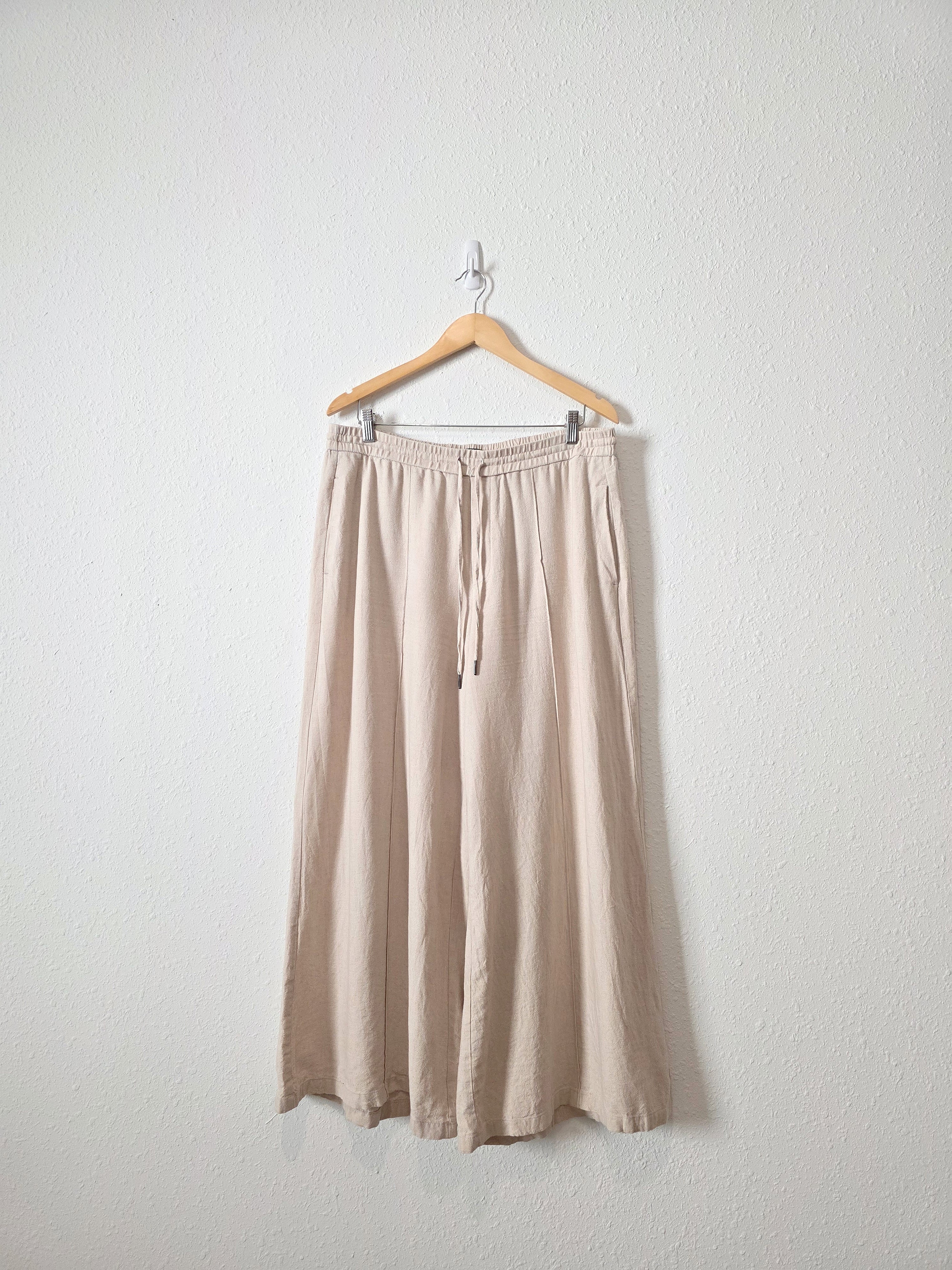 Neutral Flowy Wide Leg Pants (L)