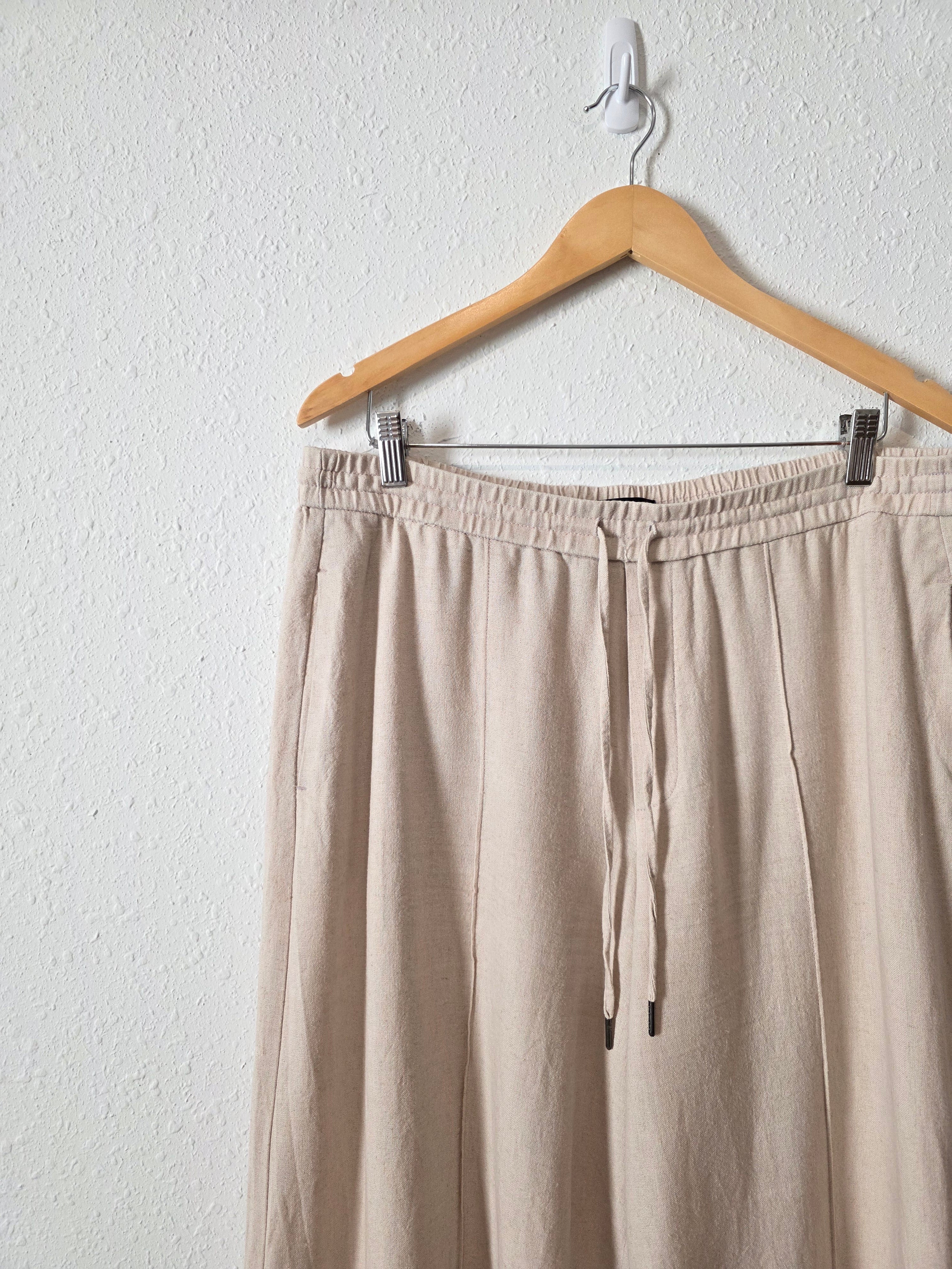 Neutral Flowy Wide Leg Pants (L)