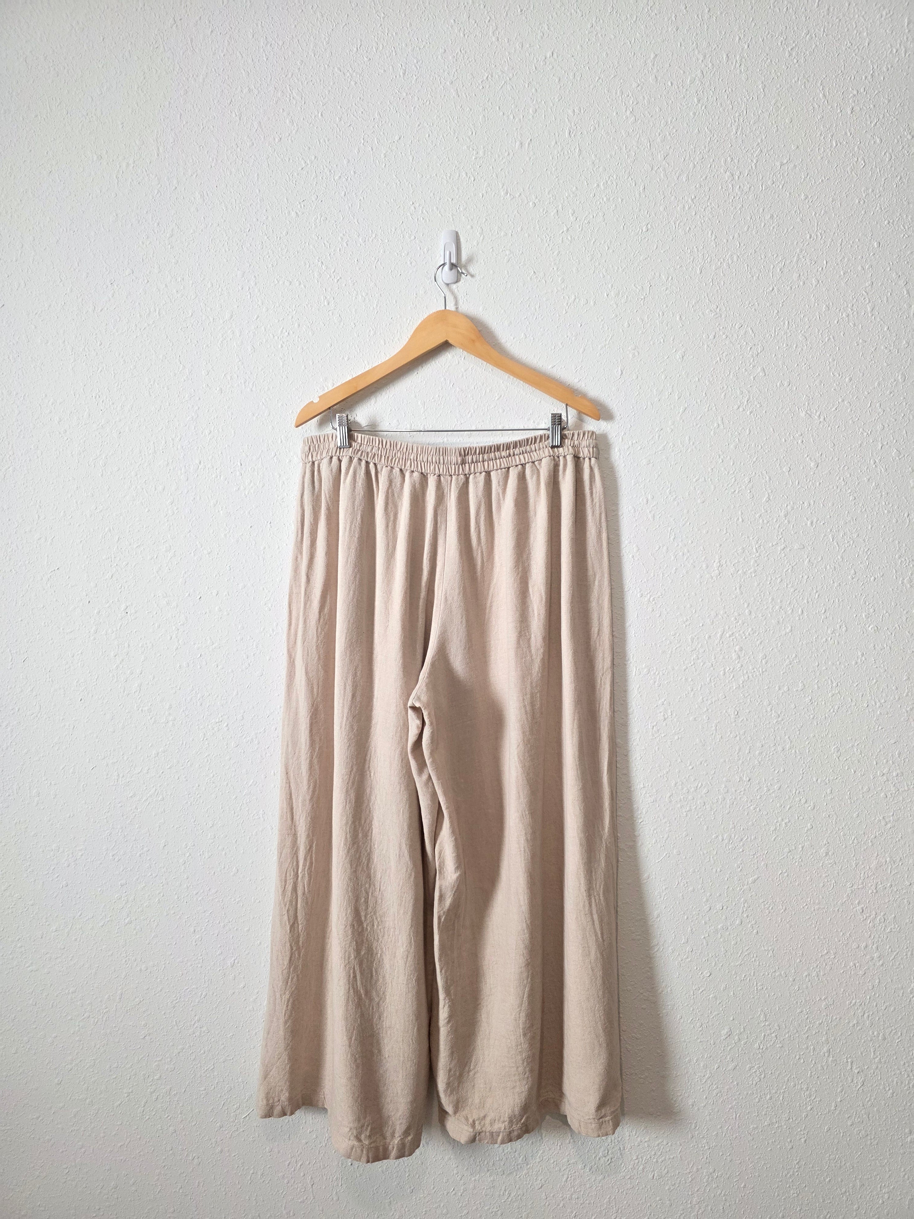 Neutral Flowy Wide Leg Pants (L)