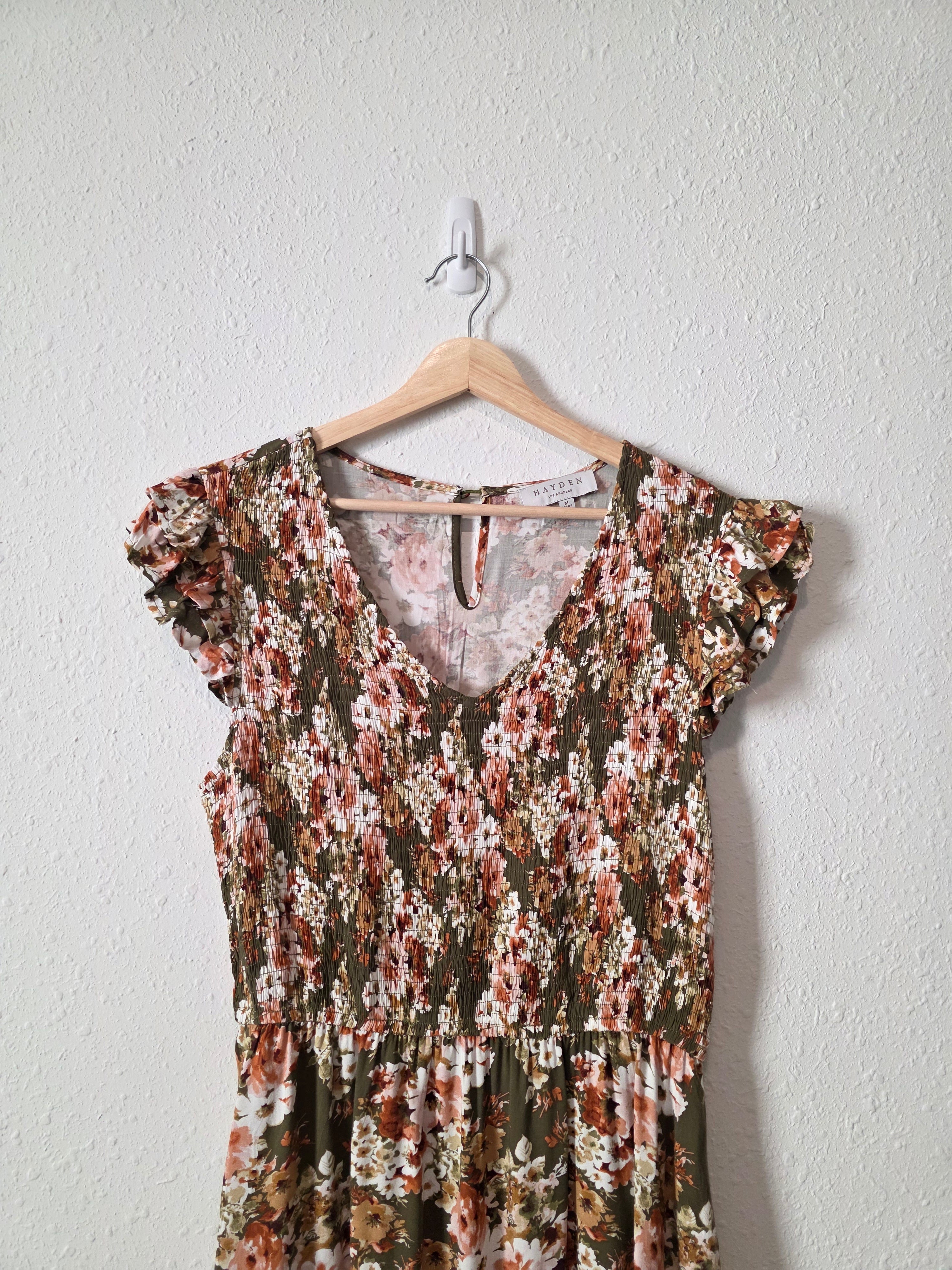 Hayden Floral Smocked Midi Dress (M)
