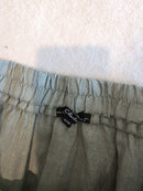 Green Linen Midi Skirt (M)