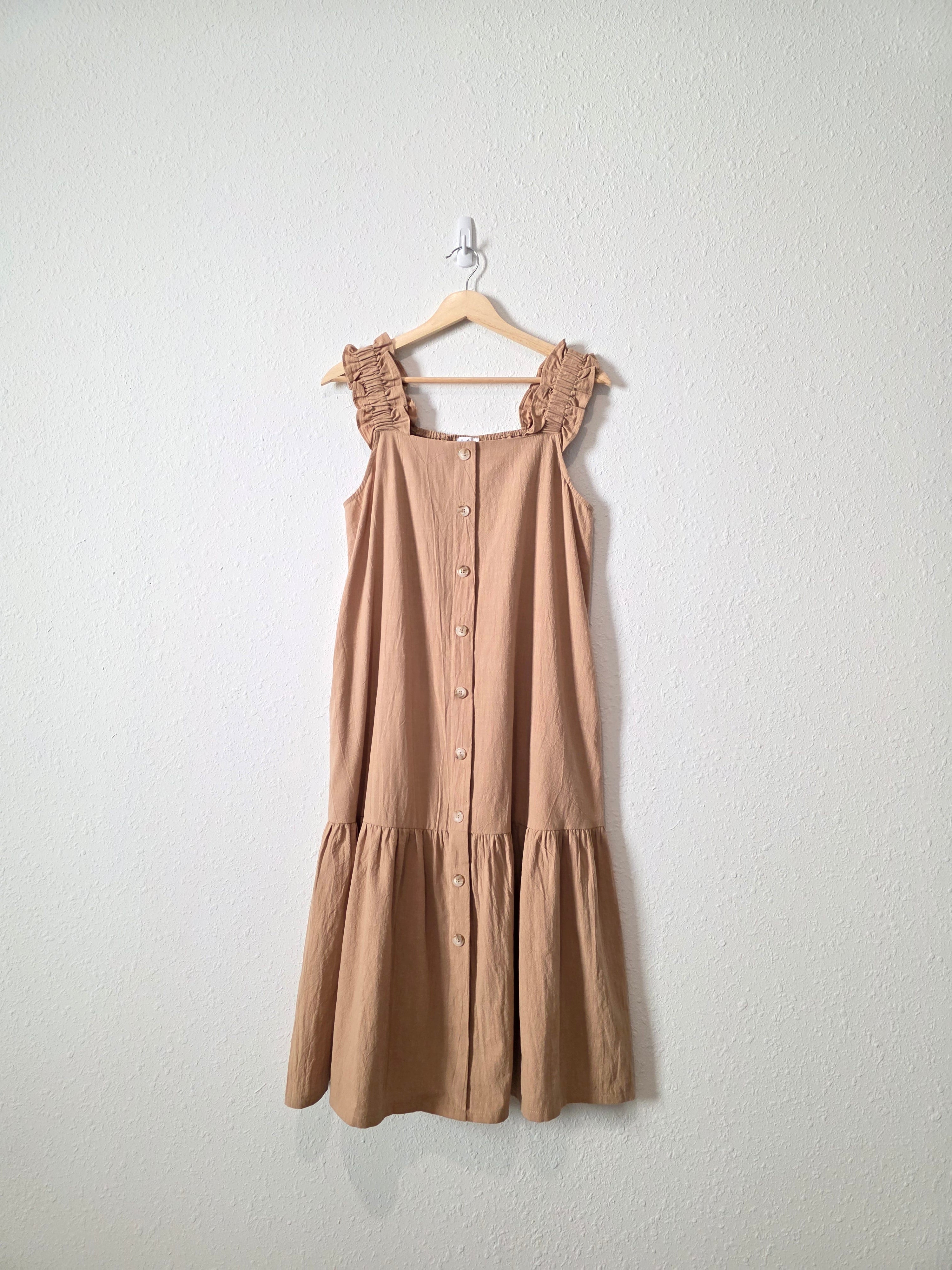 Calista Tan Cotton Midi Dress (M)