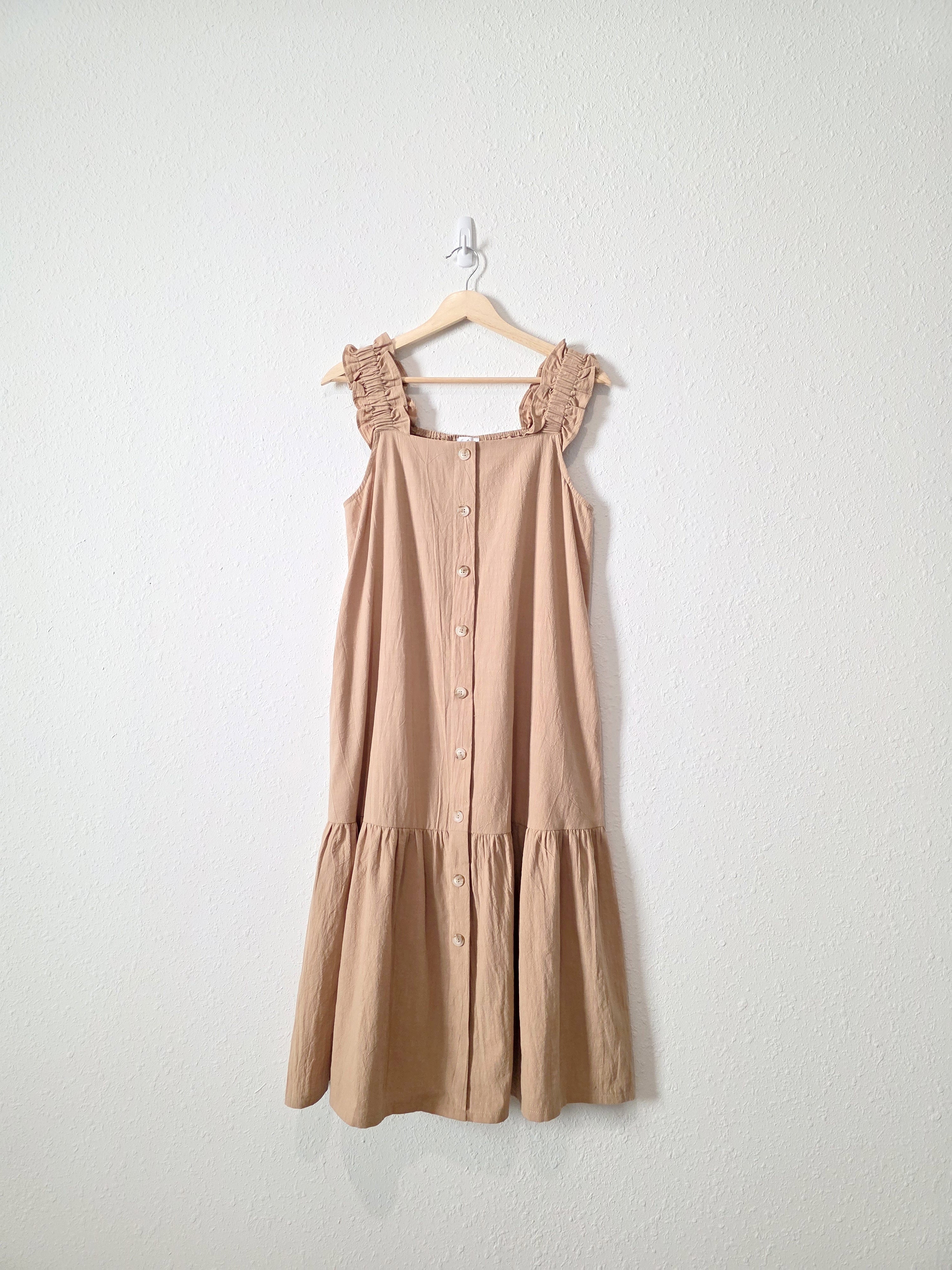 Calista Tan Cotton Midi Dress (M)