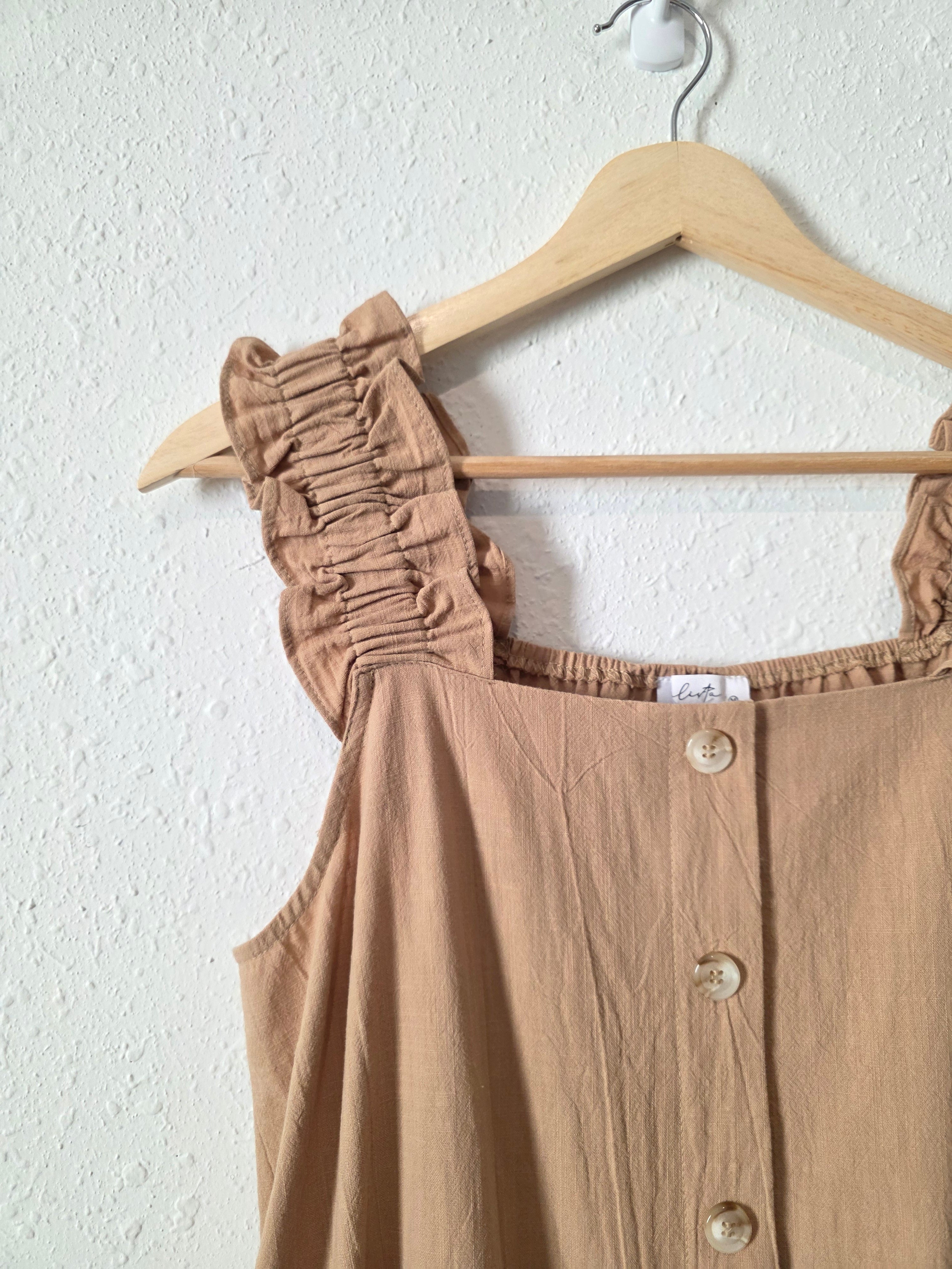 Calista Tan Cotton Midi Dress (M)
