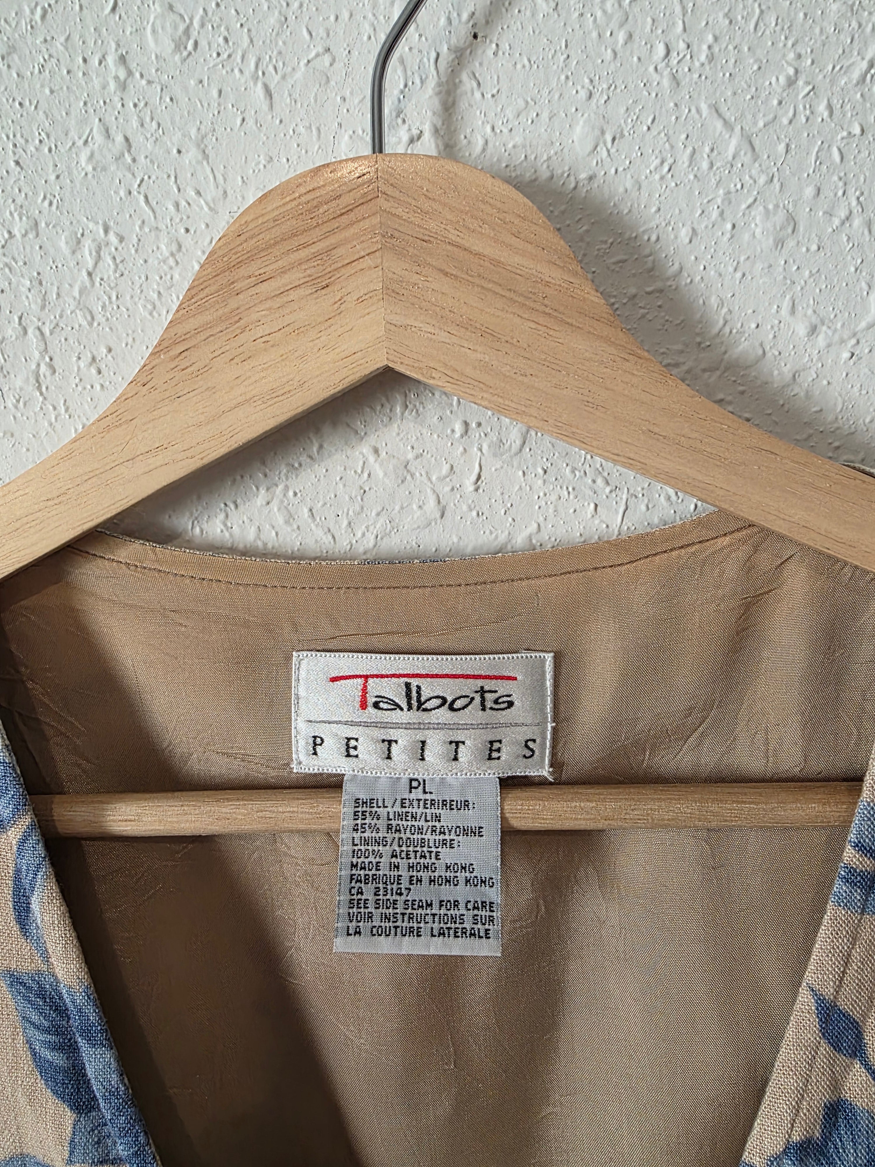 Vintage Floral Linen Blend Vest (PL)
