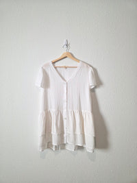 Entro White Button Up Blouse (2X)