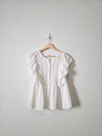 White Ruffle Cottagecore Blouse (S)