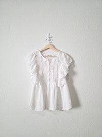 White Ruffle Cottagecore Blouse (S)