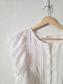 White Ruffle Cottagecore Blouse (S)