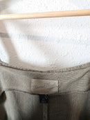 Olive Linen Wide Leg Jumpsuit Overalls (XS)
