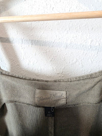 Olive Linen Wide Leg Jumpsuit Overalls (XS)