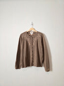 Vintage Brown Floral Sweater (M)