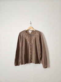 Vintage Brown Floral Sweater (M)