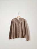 Vintage Brown Floral Sweater (M)
