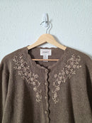 Vintage Brown Floral Sweater (M)