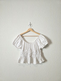 White Smocked Cotton Top (XL)