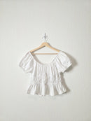 White Smocked Cotton Top (XL)