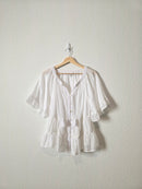 White Flowy Cottagecore Top (M)