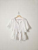 White Flowy Cottagecore Top (M)
