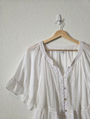 White Flowy Cottagecore Top (M)