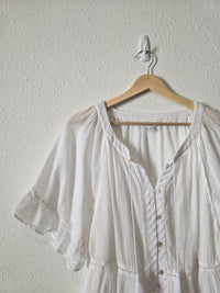 White Flowy Cottagecore Top (M)