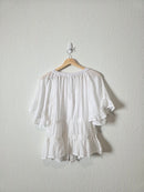 White Flowy Cottagecore Top (M)