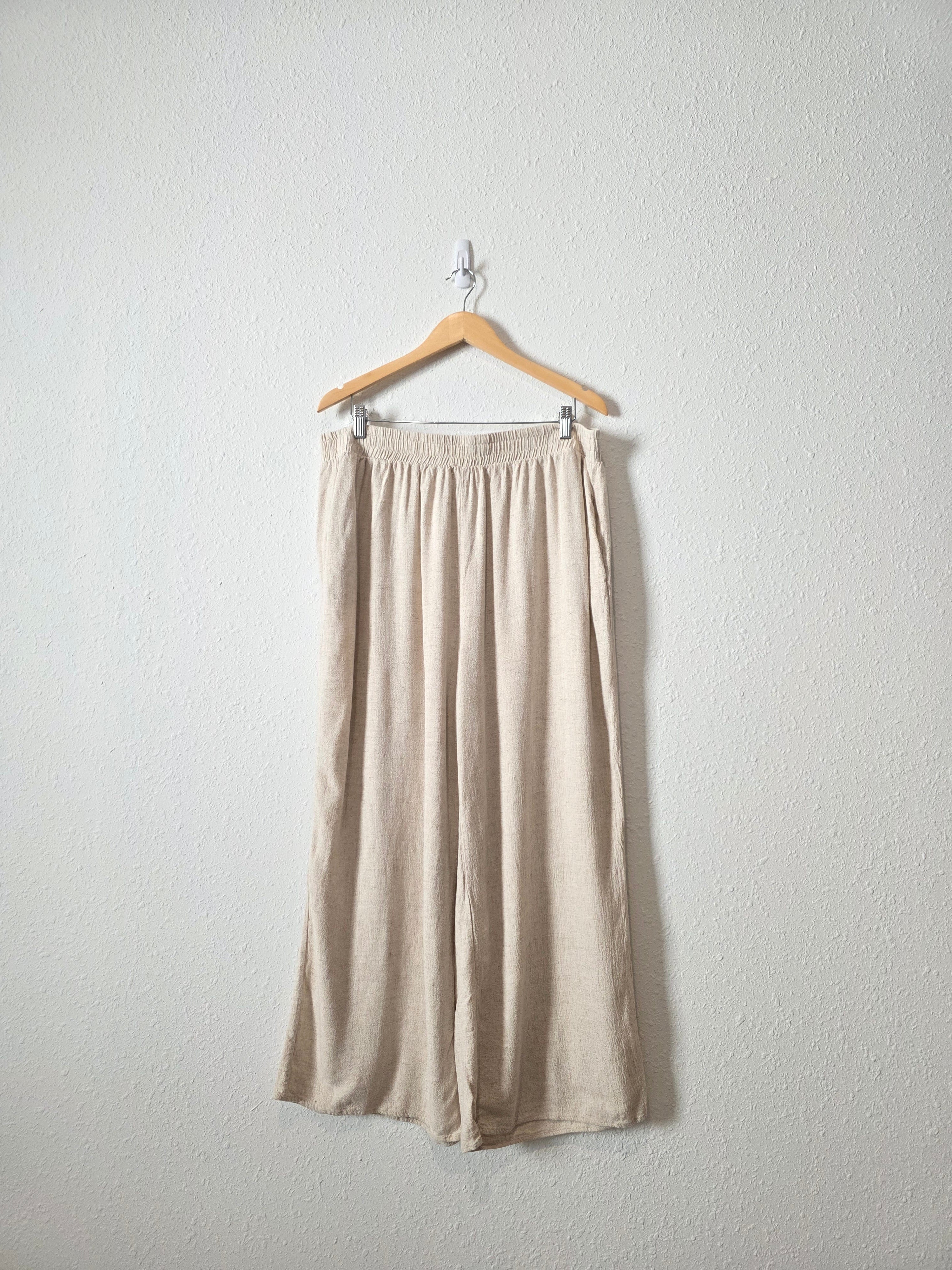 Arula Linen Blend Wide Leg Pants (1X)