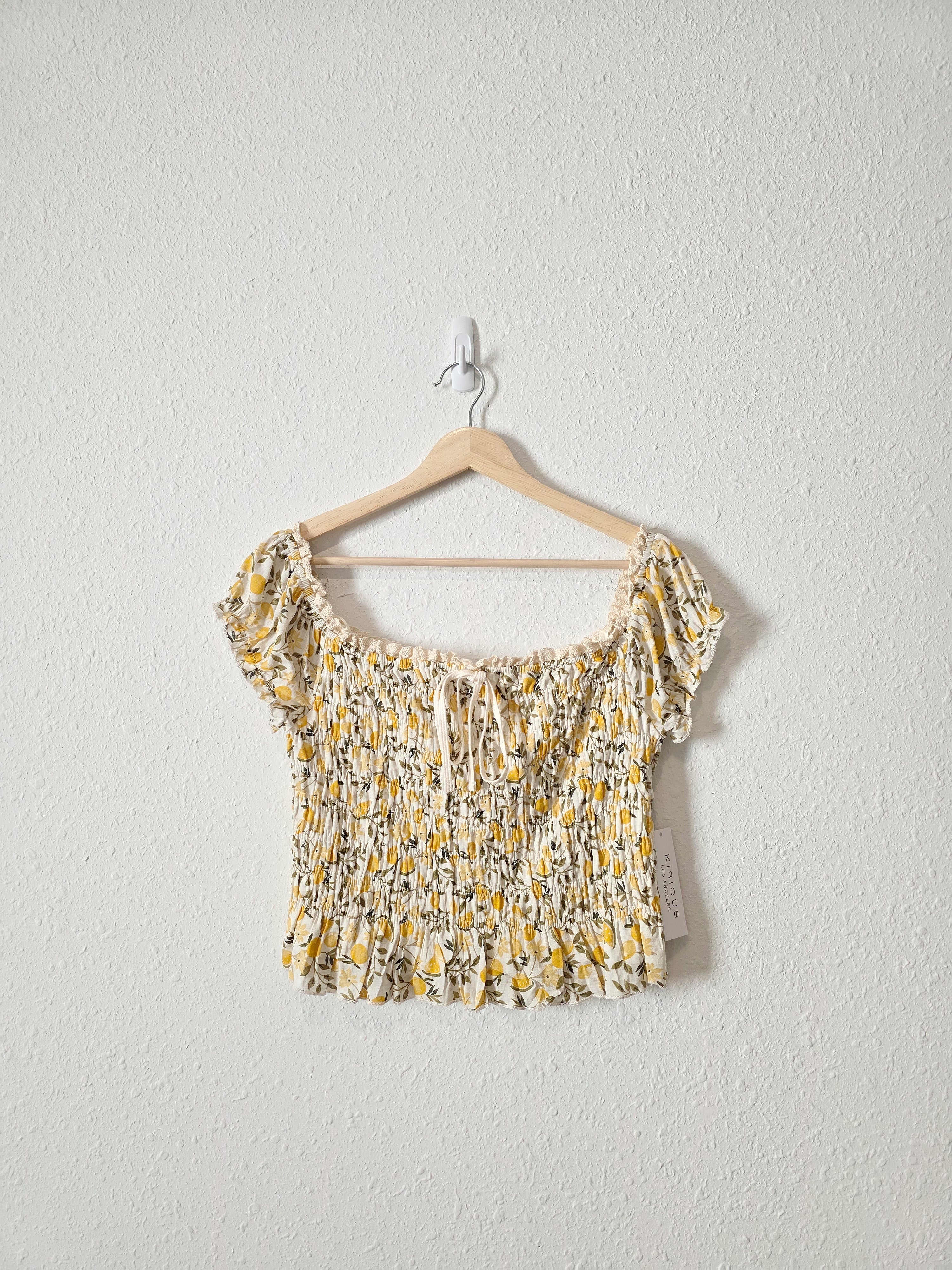 NEW Smocked Lemon Top (L)