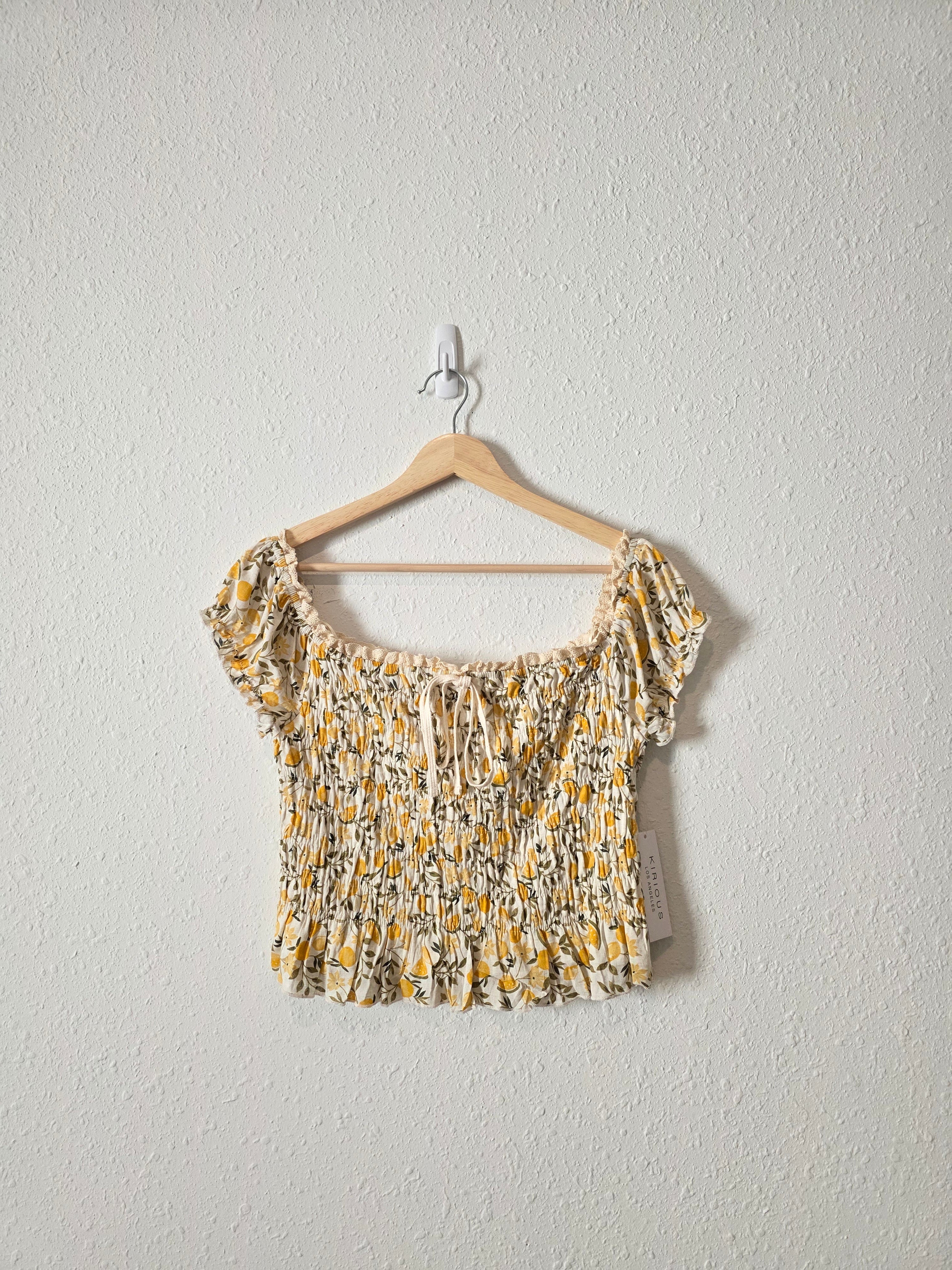 NEW Smocked Lemon Top (L)