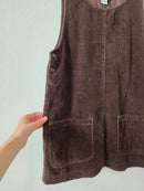 Vintage Brown Cord Overall Dress (S)