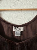 Vintage Brown Cord Overall Dress (S)