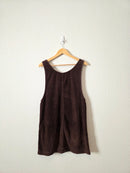 Vintage Brown Cord Overall Dress (S)