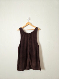 Vintage Brown Cord Overall Dress (S)