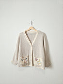 Vintage Linen Cotton Embroidered Sweater (XL)