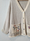 Vintage Linen Cotton Embroidered Sweater (XL)