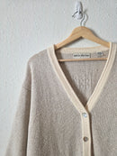 Vintage Linen Cotton Embroidered Sweater (XL)
