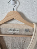 Vintage Linen Cotton Embroidered Sweater (XL)